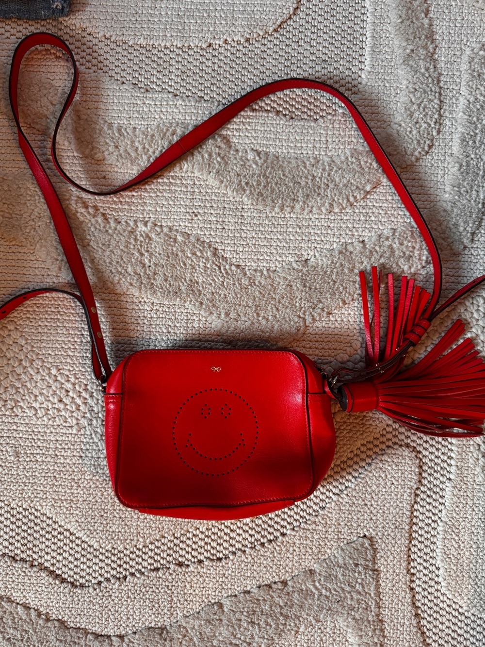 Anya Hindmarch red smiley bag - amazing condition